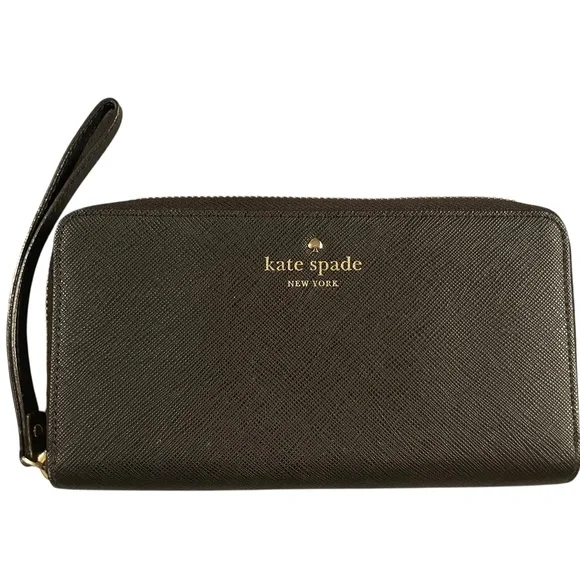 ♠️ Kate Spade Black Wallet Wristlet EUC - Picture 2 of 4